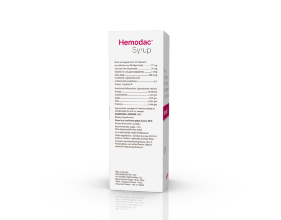 Hemodac Syrup 150 ml (IOSIS) Right Side