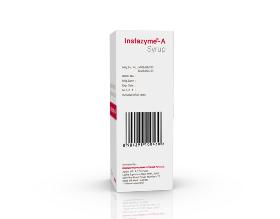 Instazyme-A Syrup 200 ml (IOSIS) Left Side