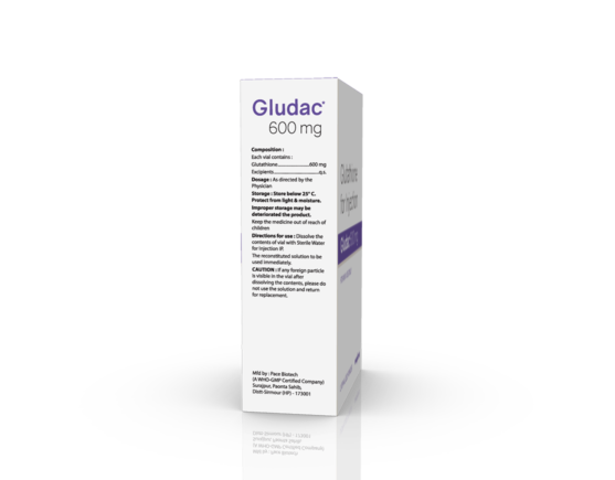 Gludac 600 mg Injection (Pace Biotech) Right Side