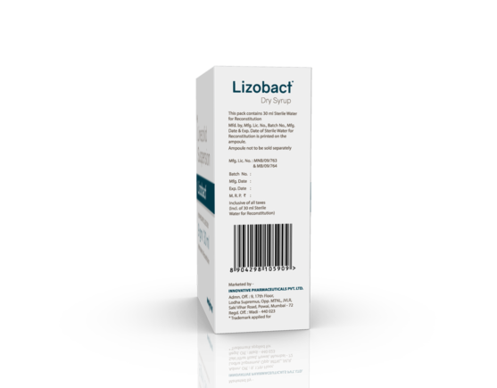 Lizobact 100 mg Dry Syrup (IOSIS) Left Side