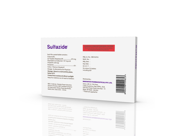 Sultazide 375 mg Tablets (Polestar) (Inner) Back