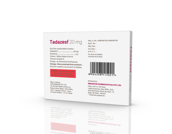 Tadazest 20 mg Tablets (IOSIS) Back