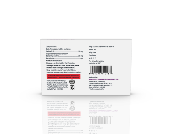 Tadazest-D Tablets Yassas (Dr. Edwina) (Inner) Barcode & Composition