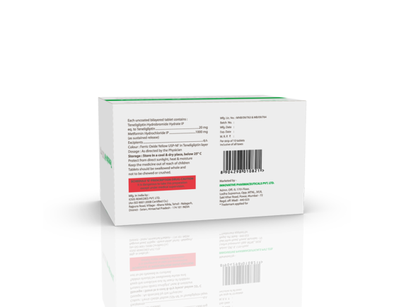 Tenezide-M 1000 mg Tablets (IOSIS) Barcode & Composition