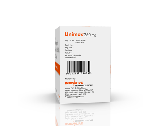 Unimox 250 mg Capsules (Saphnix) Barcode