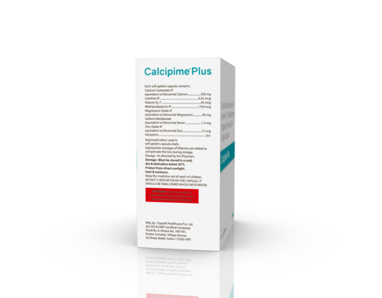 Calcipime Plus Softgels (Capsoft) (Outer) Right Side