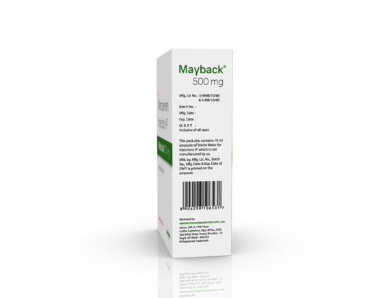 Mayback 500 mg Injection (Pace Biotech) Left Side