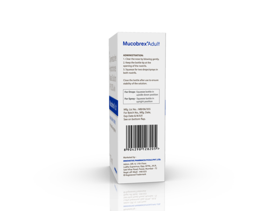 Mucobrex Adult Nasal Spray 10 ml (Aishwariya Healthcare) Left Side