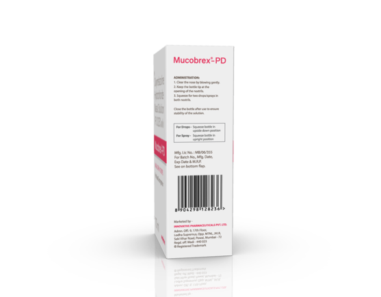 Mucobrex-PD Nasal Spray 10 ml (Aishwariya Healthcare) Left Side