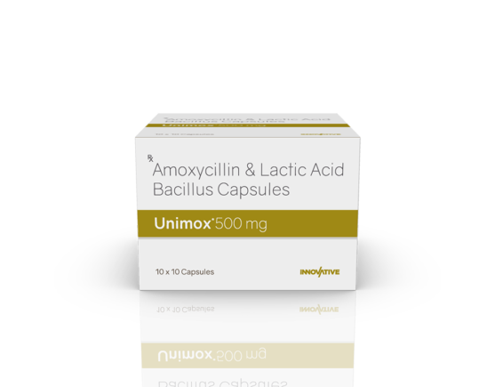 Unimox 500 mg Capsules (With LB) (Saphnix) Front