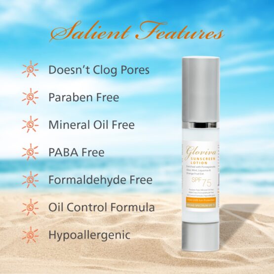 Gloviva Sunscreen Lotion (SPF 75) 50 ml Silver-6