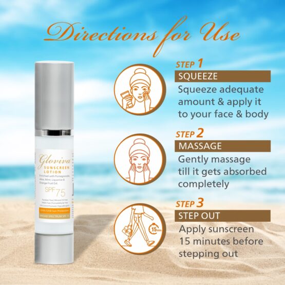 Gloviva Sunscreen Lotion (SPF 75) 50 ml Silver-7