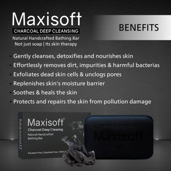 Maxisoft Charcoal Deep Cleansing Bathing Bar 06