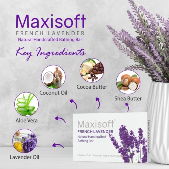 Maxisoft French Lavender Bathing Bar 75 gm 04