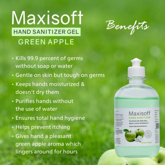 Maxisoft Hand Sanitizer (Gel) Green Apple 500 ml 06