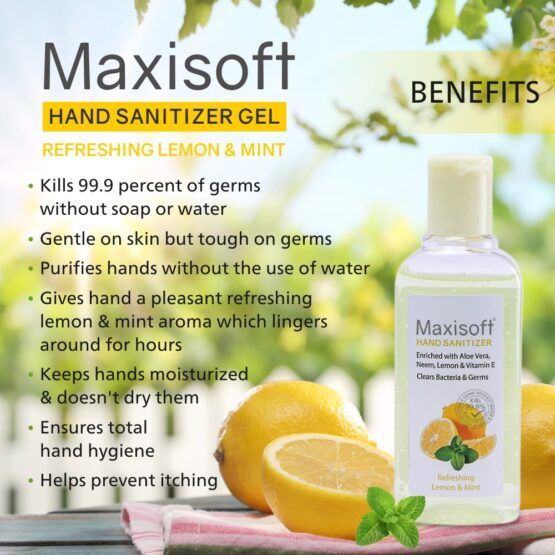 Maxisoft Hand Sanitizer (Gel) Refreshing Lemon & Mint 100 ml Listing 06