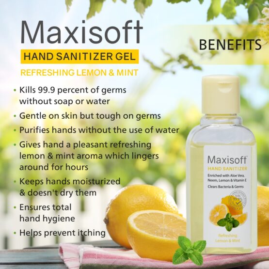 Maxisoft Hand Sanitizer (Gel) Refreshing Lemon & Mint 60 ml Listing 06