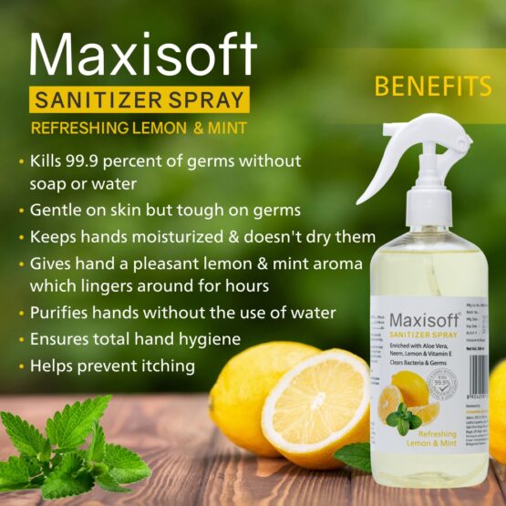 Maxisoft Hand Sanitizer (Spray) Refreshing Lemon & Mint 500 ml Listing 06