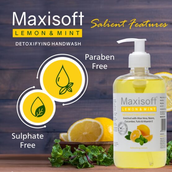 Maxisoft Lemon & Mint Detoxifying Hand Wash 500 ml 07