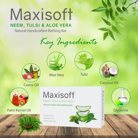 Maxisoft Neem Tulsi Aloe Vera Bathing Bar 04