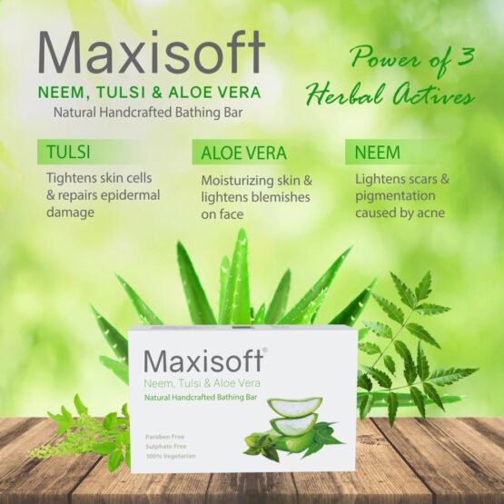 Maxisoft Neem Tulsi Aloe Vera Bathing Bar 05