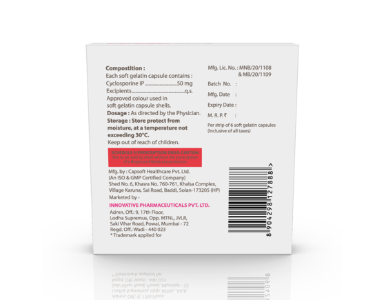 Cyclodac 50 mg Softgels (Capsoft) Back