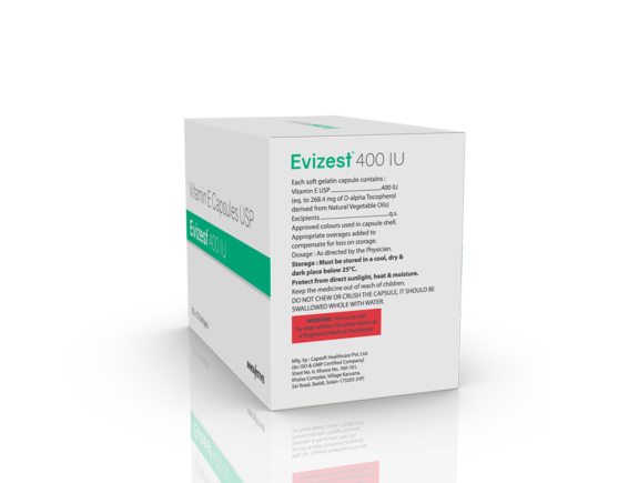 Evizest 400 Softgels (Capsoft) Carton Right Side