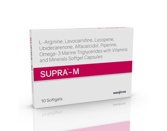 Supra-M Softgels (Capsoft) Inner Carton Left