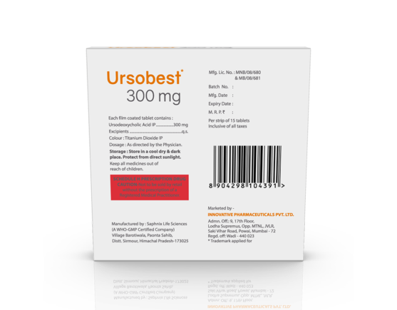 Ursobest 300 mg Tablets (10 x 1 x 15) (Saphnix)_Inner Back