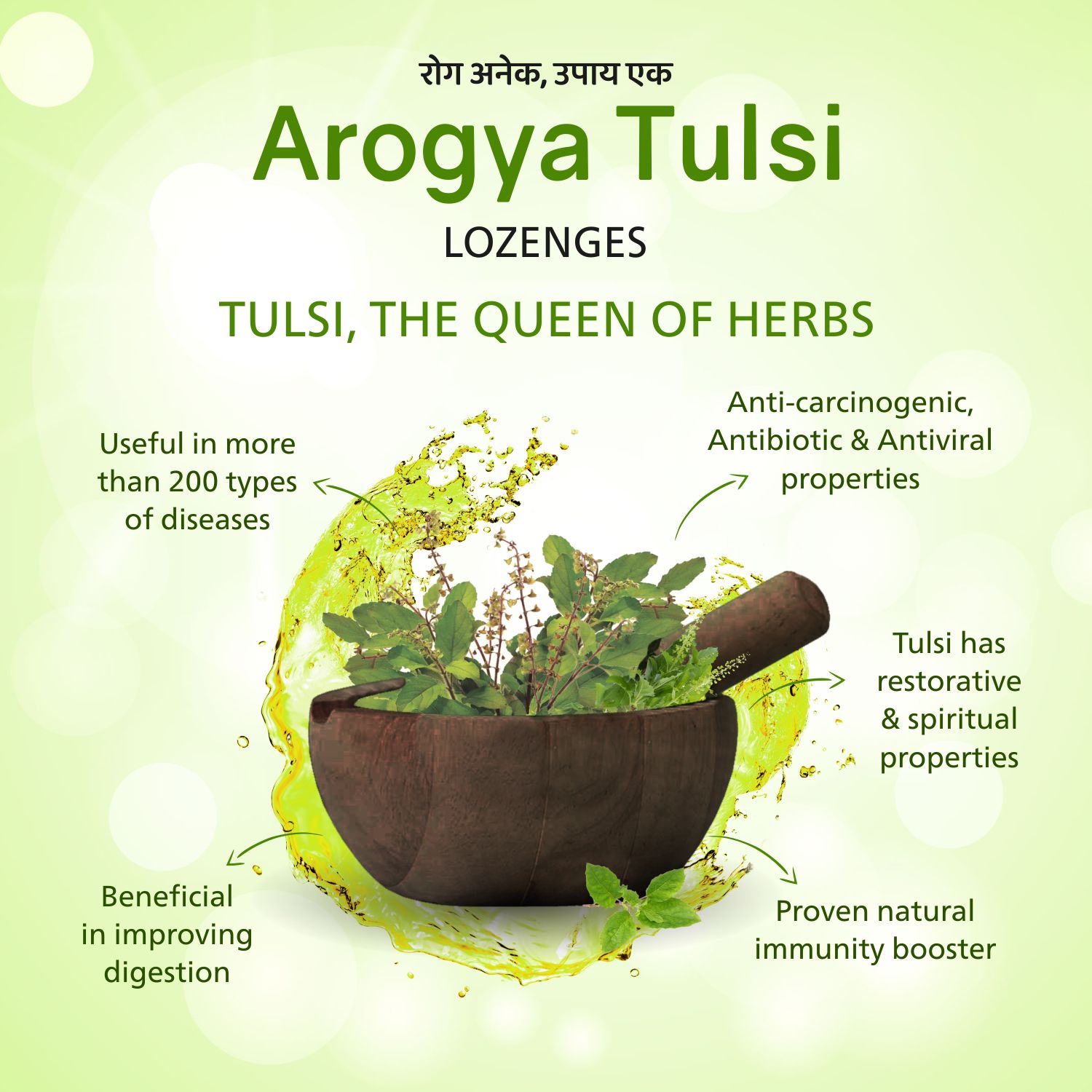 Arogya Tulsi Lozenges (Ginger Mint Flavour) - Image 3