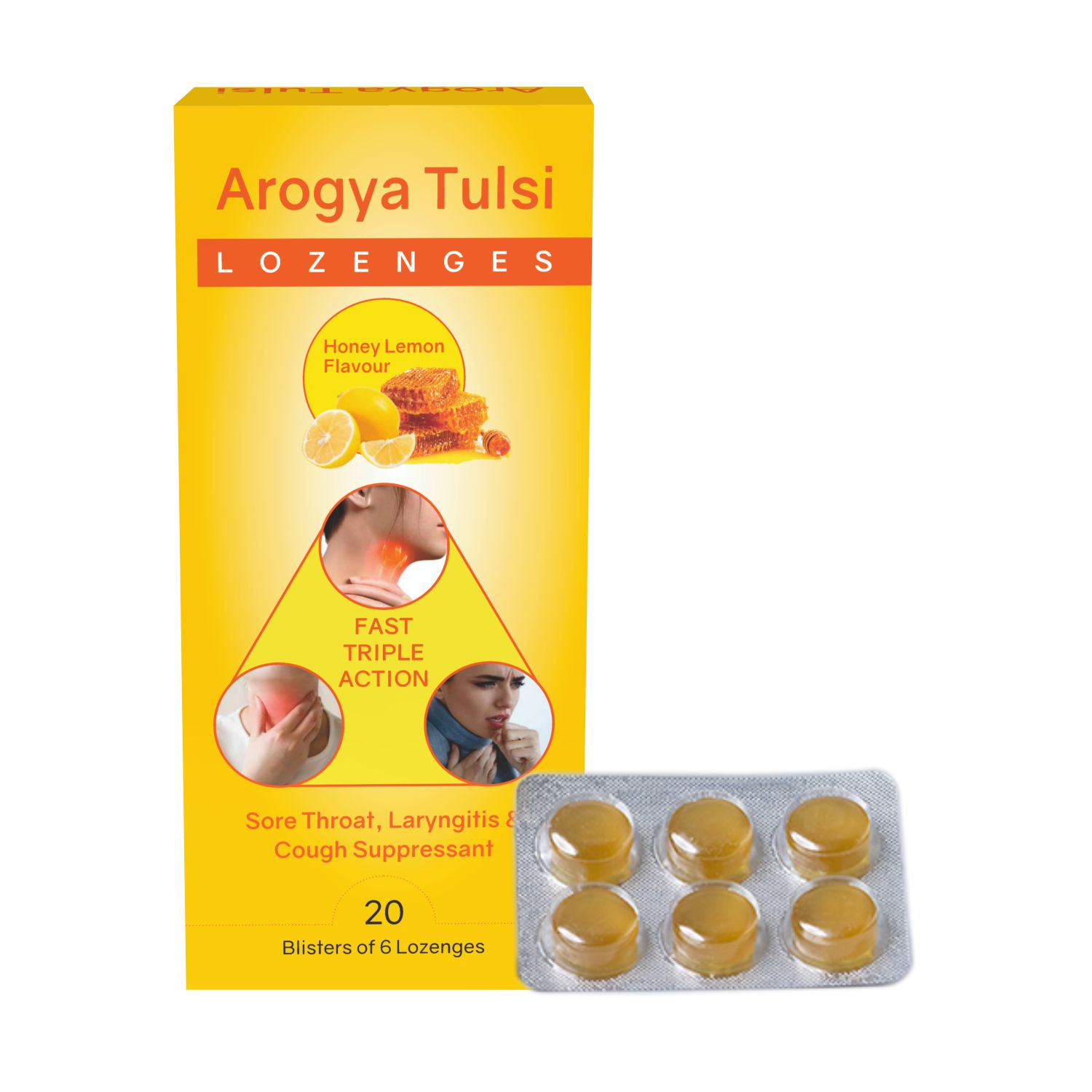 Arogya Tulsi Lozenges (Honey Lemon Flavour)