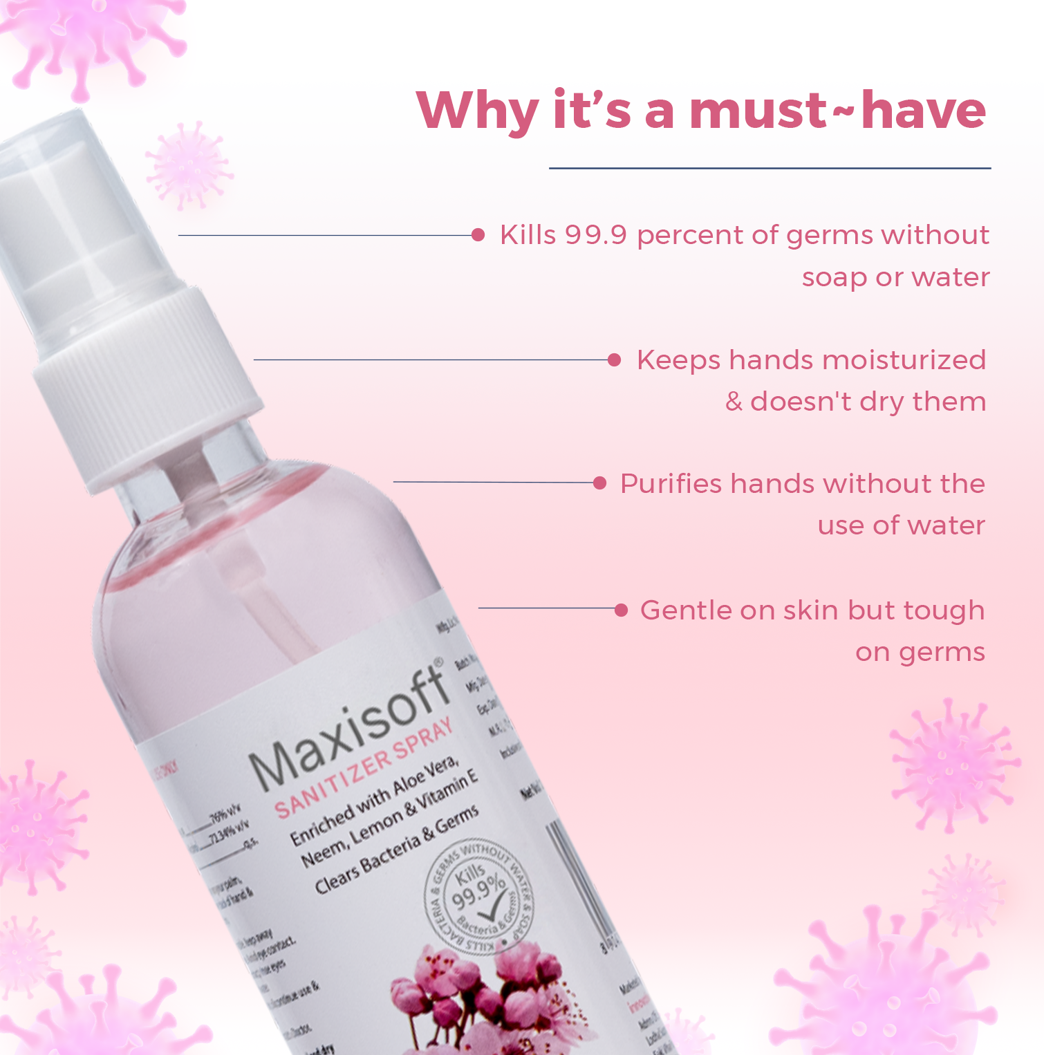 Maxisoft Hand Sanitizer (Spray) Japanese Cherry Blossom 120 ml - Image 6