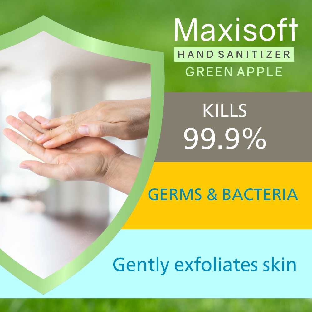 Maxisoft Hand Sanitizer (Gel) Green Apple 60 ml - Image 4