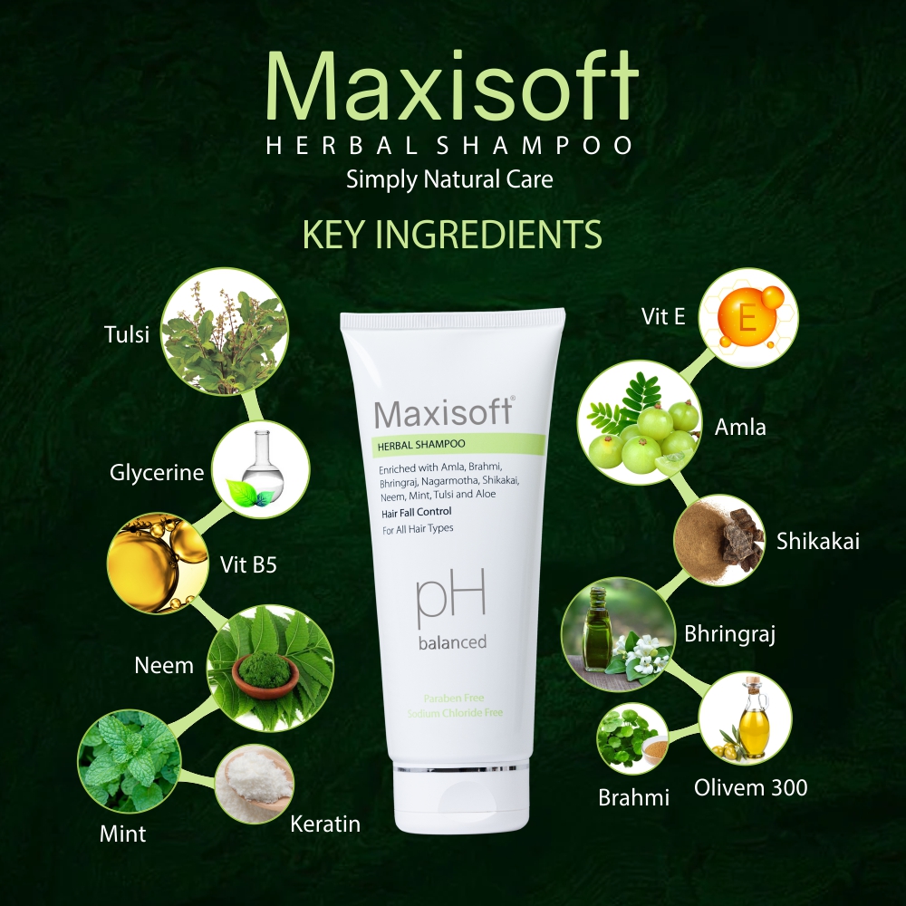 Maxisoft Herbal Shampoo 200 ml - Image 3
