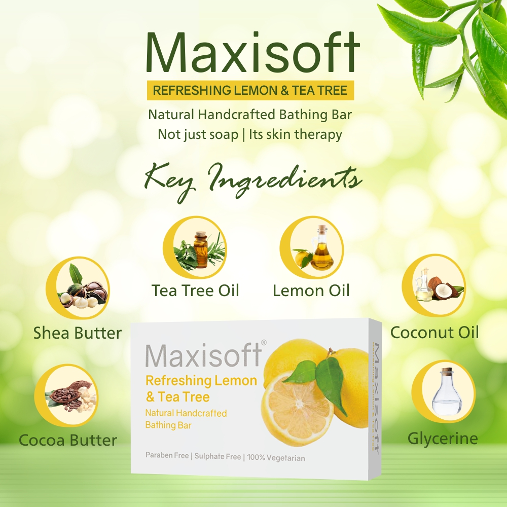 Maxisoft Refreshing Lemon & Tea Tree Bathing Bar - Image 3