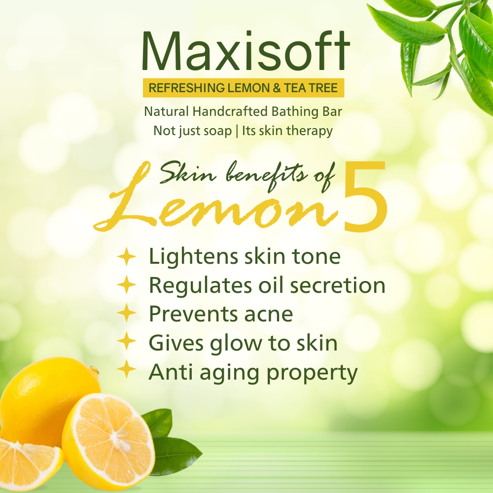 Maxisoft Refreshing Lemon & Tea Tree Bathing Bar - Image 4