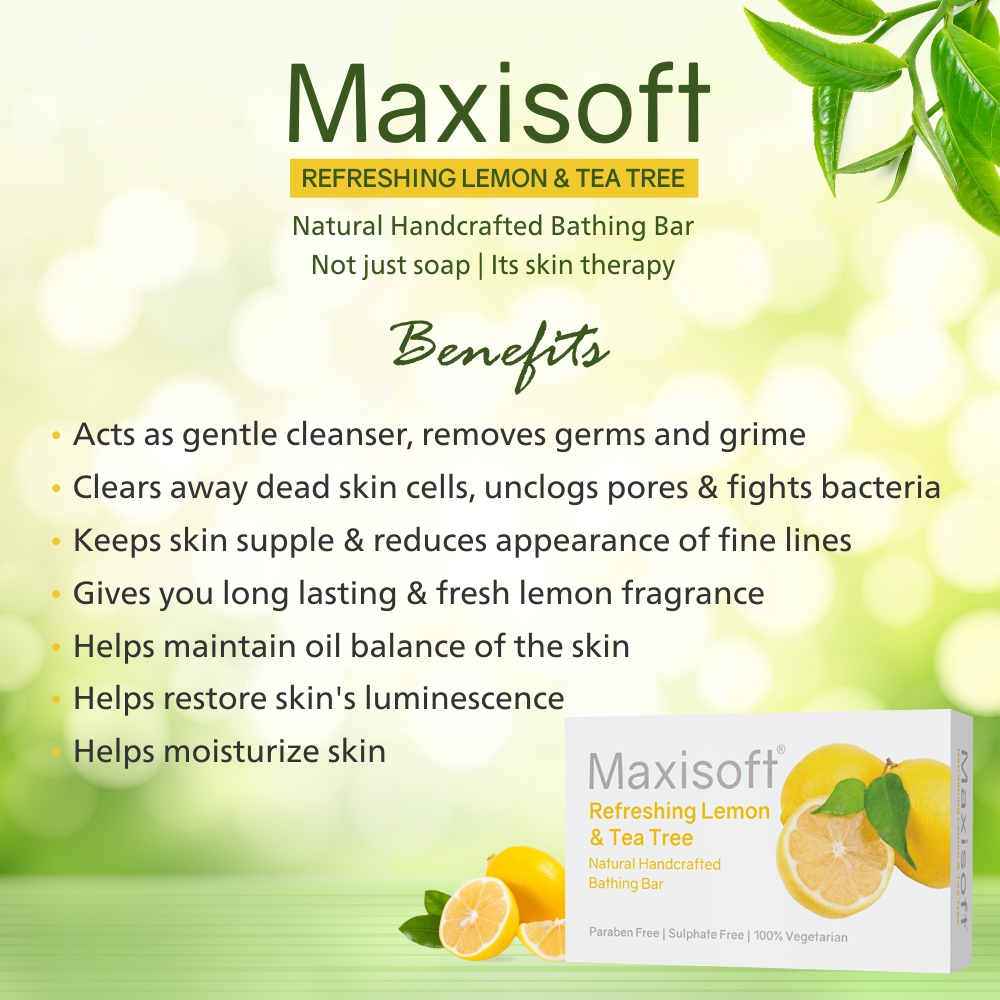 Maxisoft Refreshing Lemon & Tea Tree Bathing Bar - Image 5