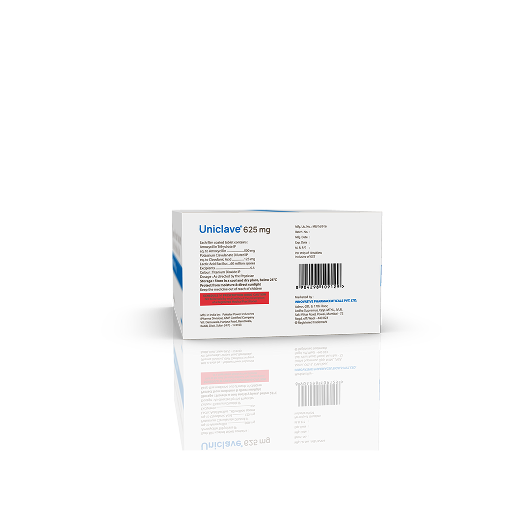 Uniclave 625 mg Tablets (1 x 10) Alu-Alu - Image 4